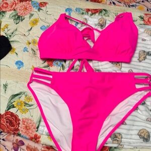 Charmo Pink Strappy Bikini Set